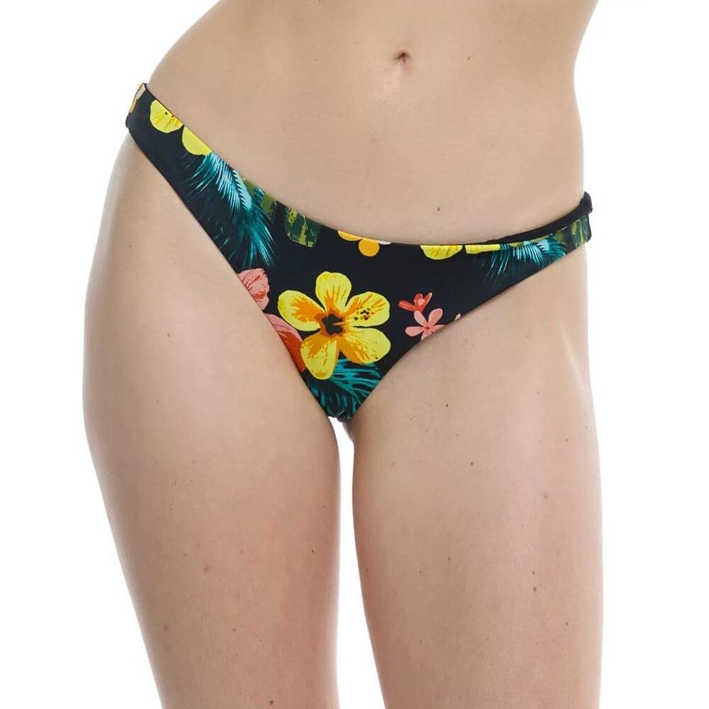 Body Glove Women's Black Tropical Island Rosalia Printed Bikini Bottoms Size XL